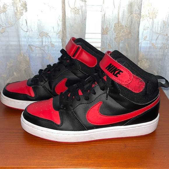 Nike Court Borough Mid 2 Youth in Red/White/Black(CD7782-003) - Picture 1 of 6